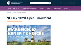 NCFlex 2020 Open Enrollment  NC Office of Human Resources
