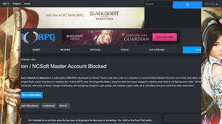 
                            4. NCSoft Master Account Blocked — MMORPG.com Forums - Ncsoft Master Account Portal