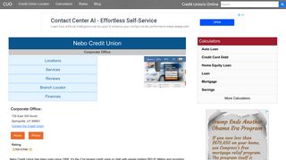 
Nebo Credit Union - Springville, UT - Credit Unions Online  
