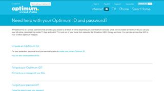 
                            6. Need help with your Optimum ID and password? - Optimum - Cablevision House Health Check Portal