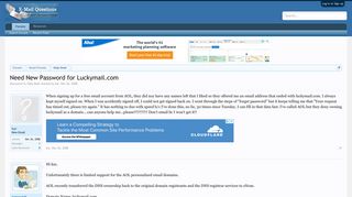 
                            4. Need New Password for Luckymail.com | Email Questions - Luckymail Com Login