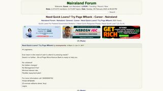 
                            8. Need Quick Loans? Try Page Mfbank - Career - Nigeria - Nairaland Forum - Pagemfbank Login