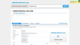 
                            6. neodollar.com at WI. Neo Dollar : Welcome To Neo Dollar! - Neodollar Login