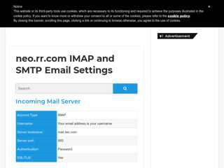 neo.rr.com IMAP and SMTP Email Settings