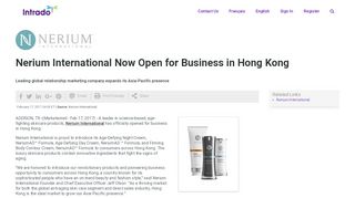 
                            6. Nerium International Now Open for Business in Hong Kong - Nerium Business Center Portal