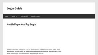 
                            4. Nestle Nespay Pay- Nestle Employee Login - Login Guide - Nestle Paperless Pay Employee Portal