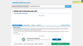 
                            9. netchexonline.net at WI. Netchex Online - Website Informer