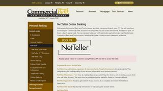 NetTeller Online Banking  Commercial Bank and Trust