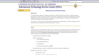 
                            2. Network Account Password Policy :: Information ... - Naval Academy - Usna Password Portal