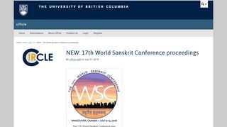
                            3. NEW: 17th World Sanskrit Conference proceedings | cIRcle UBC - World Sanskrit Conference 2018 Portal