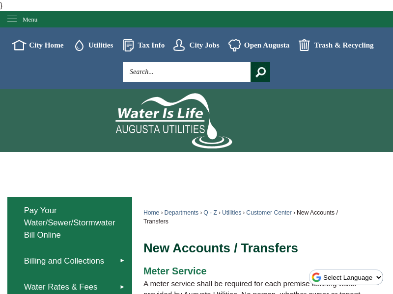 
                            8. New Accounts / Transfers | Augusta, GA - Official Website