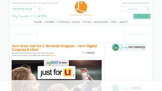 
New Acme Just for U Rewards Program - New Digital Coupons  
