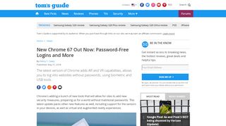 
                            4. New Chrome 67 Out Now: Password-Free Logins and More ... - Use Fingerprint To Portal To Websites Windows 10