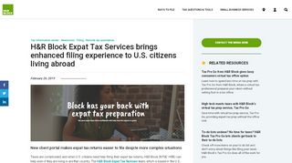 
                            5. New client portal for expat tax services | H&R Block Newsroom - H&r Block Portal