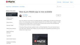 
                            6. New eLynx Mobile app is now available – Support Topics - Elynx Portal Page
