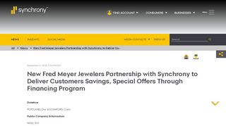 
                            7. New Fred Meyer Jewelers Partnership with Synchrony to ... - Fred Meyer Jewelers Account Portal