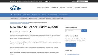 
New Granite School District website
