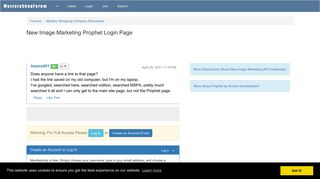 
                            5. New Image Marketing Prophet Login Page - Mystery Shopping Forum - New Image Marketing Shopper Portal