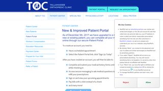 
                            1. New & Improved Patient Portal | Tallahassee Orthopedic Clinic - Toc Tallahassee Patient Portal