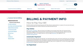 New Jersey > Customer Service & Billing ... - American Water - Myh2o Portal