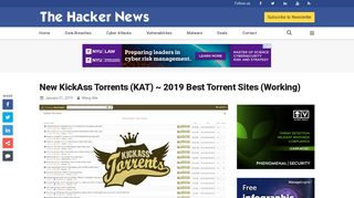
New KickAss Torrents (KAT) ~ Best Torrent Sites 2019 (Working)
