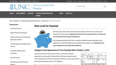 New Look for Paystub - finance.unc.edu