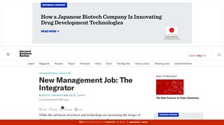 
                            6. New Management Job: The Integrator - Harvard Business ... - Business Integrator Online Portal
