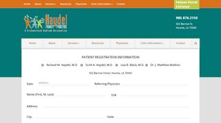 
                            5. New Patient Form | Haydel Family Practice - Haydel Clinic Portal