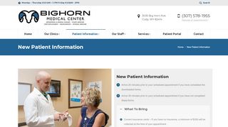 New Patient Information | Bighorn Medical Center - Big Horn Basin Bone And Joint Patient Portal