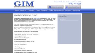 
                            1. NEW PATIENT PORTAL IS LIVE! - Garner Internal Medicine - Garner Internal Medicine Patient Portal