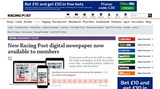 
                            6. New Racing Post digital newspaper now available to members - Racing Post Members Portal