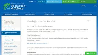 
                            4. New Registration System 2019 | North Vancouver Recreation ... - North Van Rec Portal