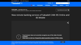 New remote banking services of Sabadell CAM: BS Online ... - Sabadellcam Bank Portal