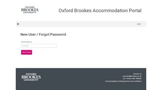 
New User / Forgot Password - Oxford Brookes University  

