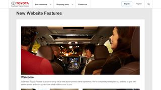 
                            4. New Website Features - Southeast Toyota Finance - Southeast Toyota Portal