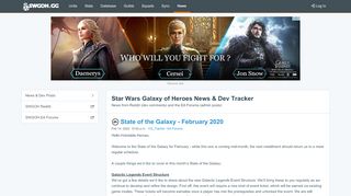 
                            7. News - Star Wars Galaxy of Heroes News & Dev Tracker ... - Star Wars Galaxy Of Heroes Portal Problems