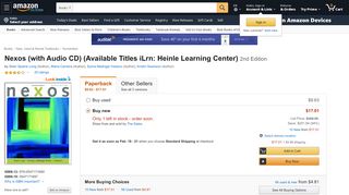 Nexos (with Audio CD) (Available Titles iLrn: Heinle Learning ... - Heinle Learning Center Portal