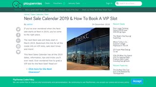 
                            3. Next Sale Calendar 2019 & How To Book A VIP Slot - Www Next Co Uk Vipsale Portal
