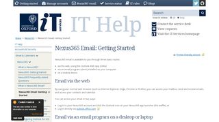 Nexus365 email: Getting started  IT Services Help Site