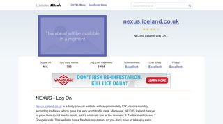 
Nexus.iceland.co.uk website. NEXUS - Log On.
