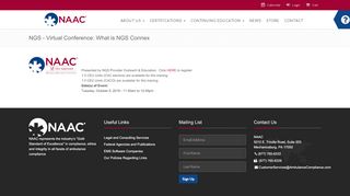 
NGS - Virtual Conference: What is NGS Connex | National ...  
