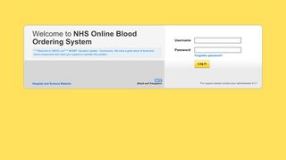 NHS Online Blood Ordering System - Obos Portal