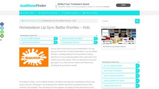 
                            4. Nickelodeon Lip Sync Battle Shorties - Kids Auditions for 2019 - Lsb Shorties Sign Up