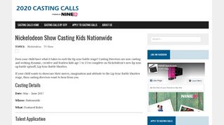 
                            6. Nickelodeon Show Casting Kids Nationwide - Lsb Shorties Sign Up