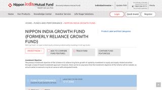 
Nippon India Growth Fund - Reliance Mutual Fund  
