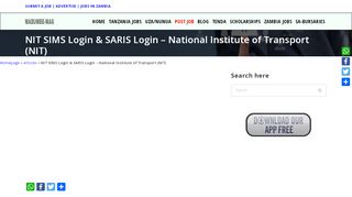 
                            7. NIT SIMS Login & SARIS Login - National Institute of Transport ... - Nit Login