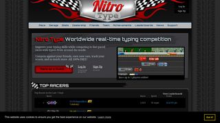 
                            9. Nitro Type | Competitive Typing Game | Race Your Friends - Race Online Test Portal