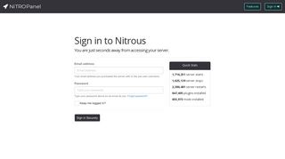 NiTROPanel - Server Control Panel - Nitropanel Sign Up