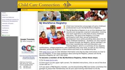NJ Workforce Registry - Child Care Connection Inc