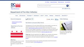 
                            3. Non-District Limousine (NDL) Permit | dc taxi - Dfhv Company Portal